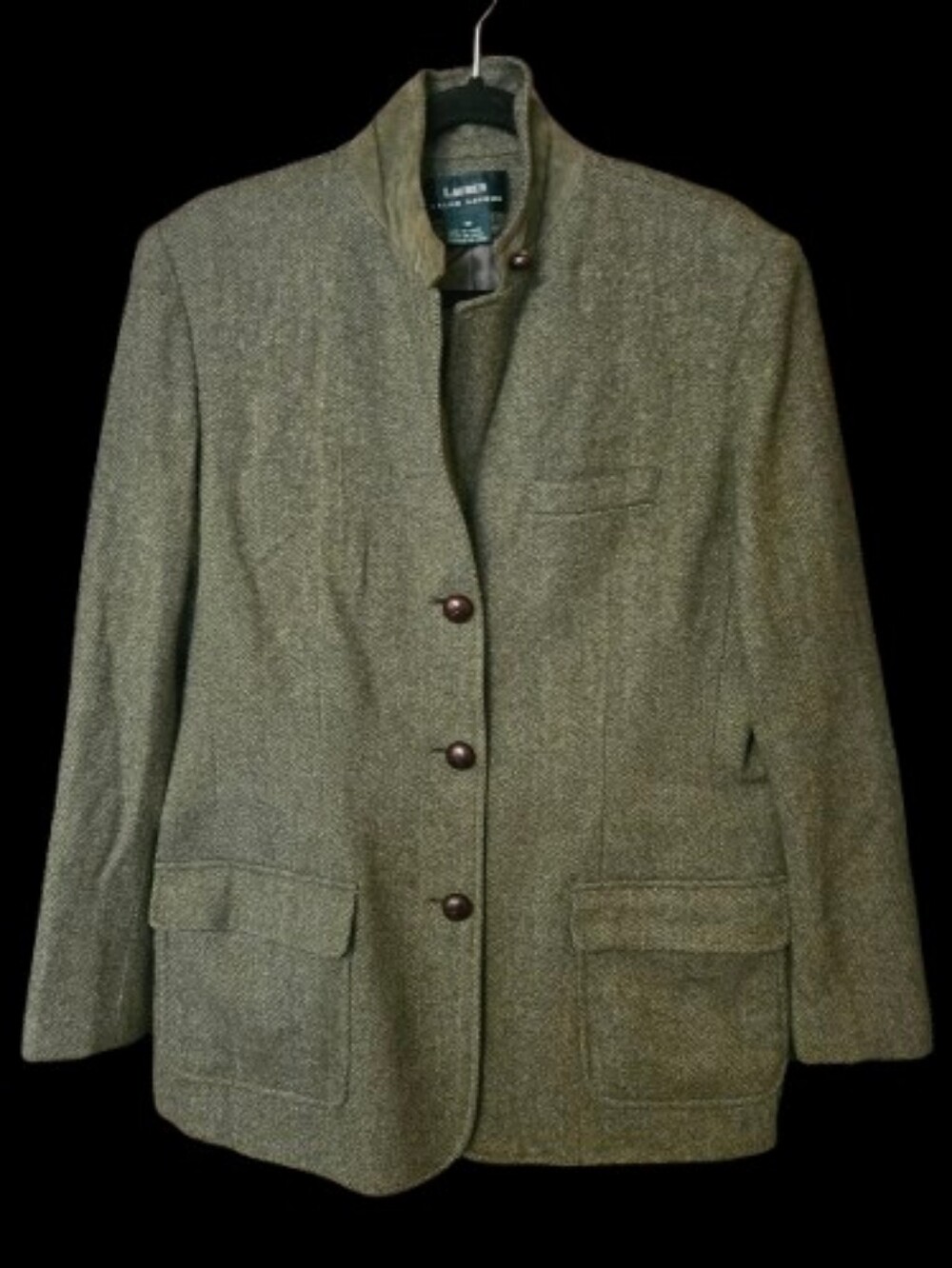 Lauren Ralph Lauren Herringbone Pattern 100% Wool Blazer